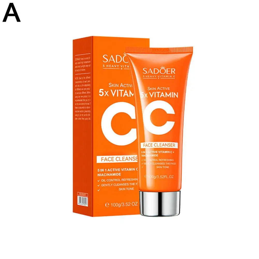 5xVitamin C Facial Cleanser,lotion,eye Cream,face Serum Whitening Brightening,Reduce Dullness Of Skin Tone Skin Care Products